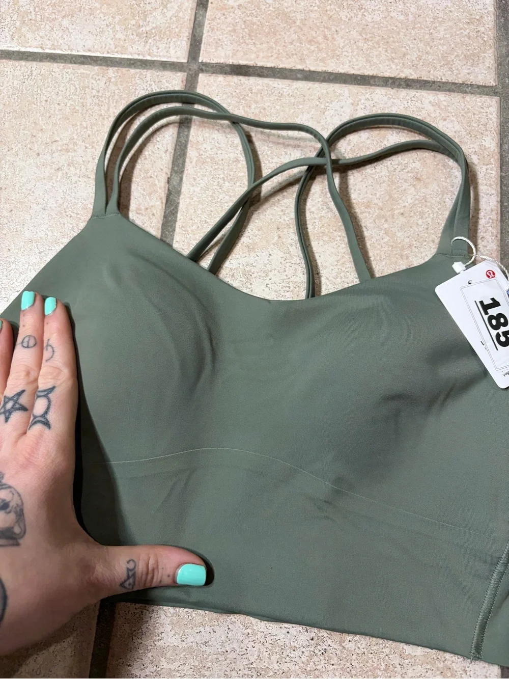 NWT Lululemon Like a Cloud Longline Bra *B/C Cup (Willow Leaf) Size 6